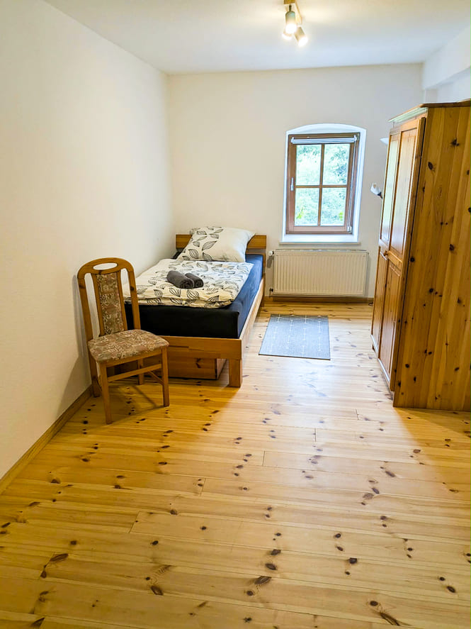 Einzelbett in der Ferienwohnung